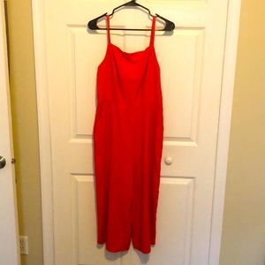 Wide leg cropped romper